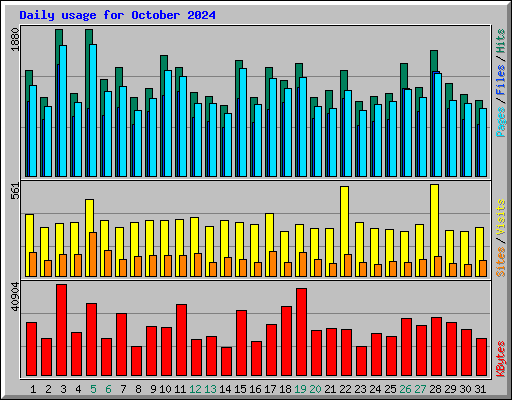 Daily usage for October 2024