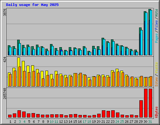 Daily usage for May 2025