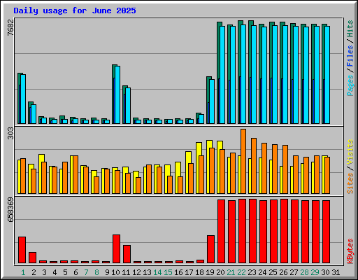 Daily usage for June 2025