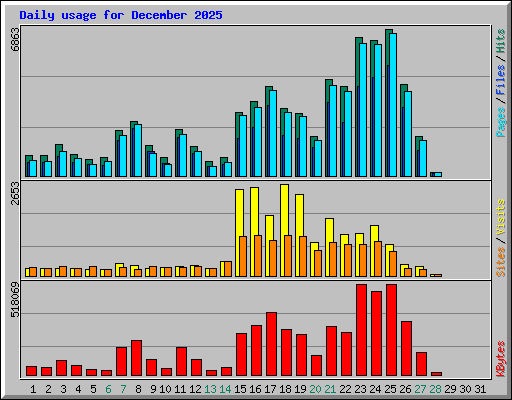 Daily usage for December 2025