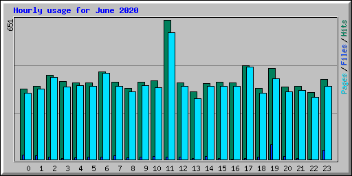 Hourly usage for June 2020