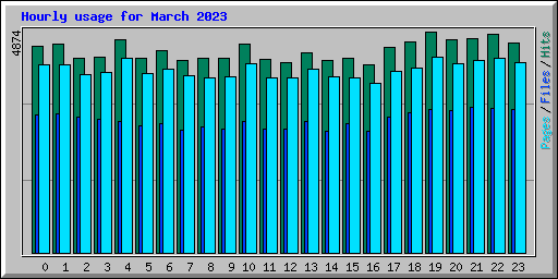 Hourly usage for March 2023