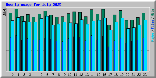 Hourly usage for July 2025